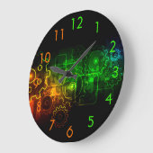 Kogwielmonteur op zwart, neongroen sinaasappel grote klok (Hoek)