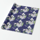 Kogyo Tsukioka Irises, Japanse bloemkunst Cadeaupapier (Uitgerold)