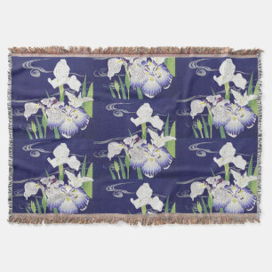 Kogyo Tsukioka Irises, Japanse bloemkunst Deken