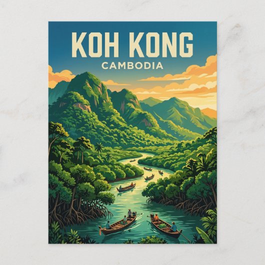 Koh Kong Cambodja Briefkaart (Voorkant)