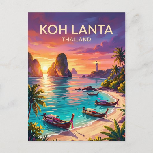 Koh Lanta Thailand Briefkaart (Voorkant)