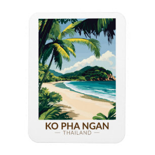Koh Pha Ngan Thailand Travel Art Vintage Magneet