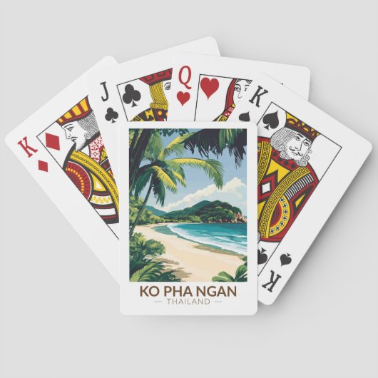 Koh Pha Ngan Thailand Travel Art Vintage Pokerkaarten (Achterkant)