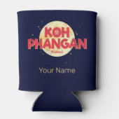 Koh Phangan met maan  eiland Thailand Blikjeskoeler (Achterkant)