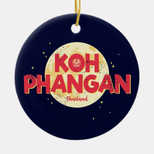 Koh Phangan met maan  eiland Thailand Keramisch Ornament (Voorkant)