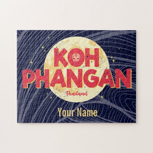 Koh Phangan met maan  eiland Thailand Legpuzzel (Horizontaal)