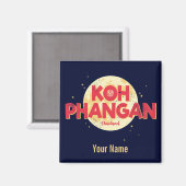 Koh Phangan met maan  eiland Thailand Magneet (Voorkant / Achterkant)