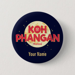 Koh Phangan met maan eiland Thailand Ronde Button 5,7 Cm