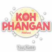 Koh Phangan met maan  eiland Thailand Sticker (Voorkant)
