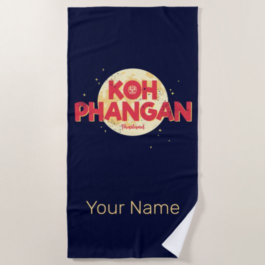 Koh Phangan met maan  eiland Thailand Strandlaken (Voorkant)