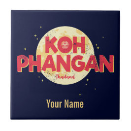 Koh Phangan met maan  eiland Thailand Tegeltje