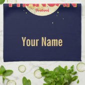 Koh Phangan met maan  eiland Thailand Theedoek (Gevouwen)