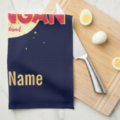 Koh Phangan met maan  eiland Thailand Theedoek (Quarter Fold)