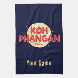 Koh Phangan met maan  eiland Thailand Theedoek