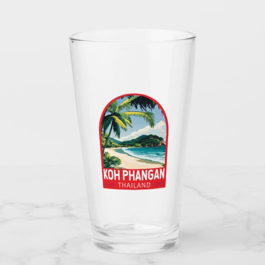 Koh Phangan Thailand Travel Art Embleem Glas (Voorkant)