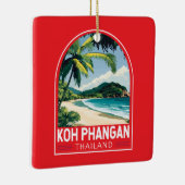 Koh Phangan Thailand Travel Art Embleem Keramisch Ornament (Rechts)
