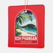 Koh Phangan Thailand Travel Art Embleem Keramisch Ornament (Links)