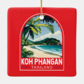 Koh Phangan Thailand Travel Art Embleem Keramisch Ornament (Achterkant)