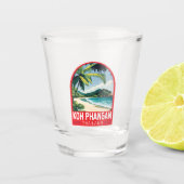 Koh Phangan Thailand Travel Art Embleem Shot Glas (Voorkant)