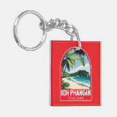 Koh Phangan Thailand Travel Art Embleem Sleutelhanger (Voorkant Links)