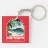 Koh Phangan Thailand Travel Art Embleem Sleutelhanger (Achterkant)