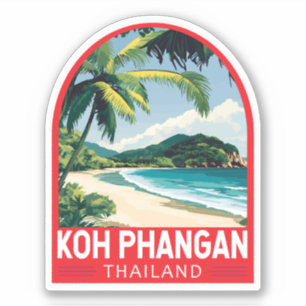 Koh Phangan Thailand Travel Art Embleem Sticker