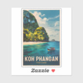Koh Phangan Thailand Travel Art Vintage Sticker (Vel)