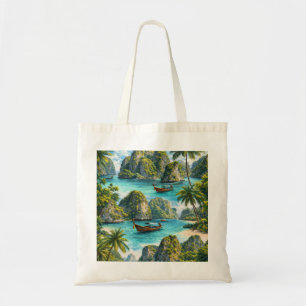 Koh Phi Phi Thailand Tropische Lagune Longtail Boo Tote Bag
