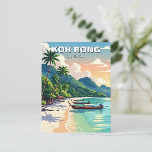 Koh Rong Cambodja Reizen Briefkaart (Staand voorkant)