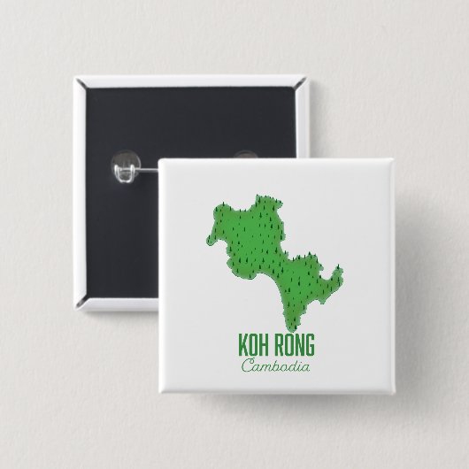 Koh Rong Cambodja Vierkante Button 5,1 Cm (Voorkant /achterkant)