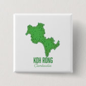 Koh Rong Cambodja Vierkante Button 5,1 Cm (Voorkant)