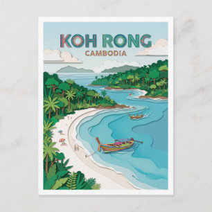 Koh Rong Long Set Strand Cambodja Briefkaart