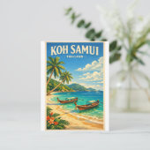 Koh Samui-eiland, Thailand retro Briefkaart (Staand voorkant)