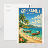 Koh Samui-eiland, Thailand retro Briefkaart (Voorkant / Achterkant)
