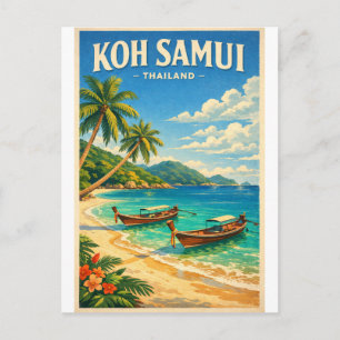 Koh Samui-eiland, Thailand retro Briefkaart