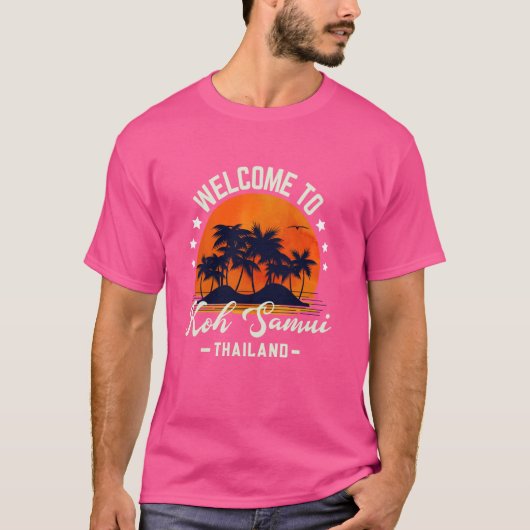 Koh Samui Thailand Sunset Beach Palmbomen Paradis T-shirt (Voorkant)