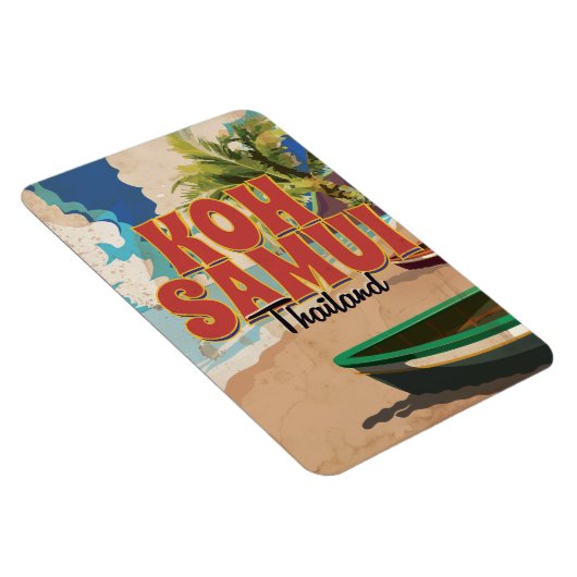 Koh Samui, Thailand Vintage Reisposter Magneet (Rechterzijde)