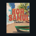 Koh Samui, Thailand Vintage Travel Poster Briefkaart<br><div class="desc">Koh Samui,  Thailand Vintage Travel Poster.</div>