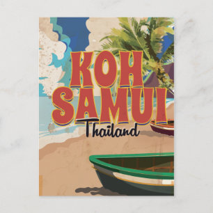 Koh Samui, Thailand Vintage Travel Poster Briefkaart