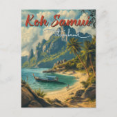 Koh Samui Vintage Reizen Briefkaart (Voorkant)