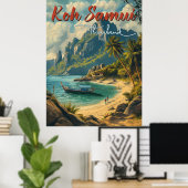 Koh Samui Vintage Reizen Poster (Thuiskantoor)