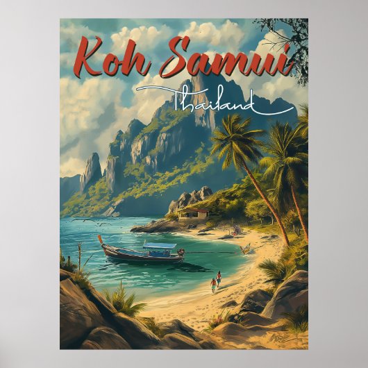 Koh Samui Vintage Reizen Poster (Voorkant)