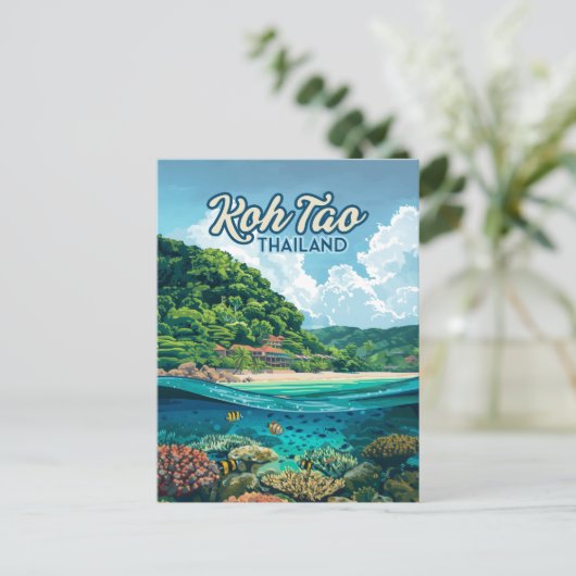 Koh Tao Thailand Azië Duiken Beach Island Briefkaart (Staand voorkant)