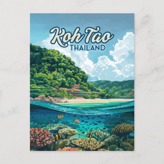 Koh Tao Thailand Azië Duiken Beach Island Briefkaart (Voorkant)