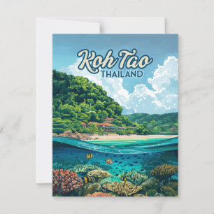 Koh Tao Thailand Azië Duiksport Strand Kaart