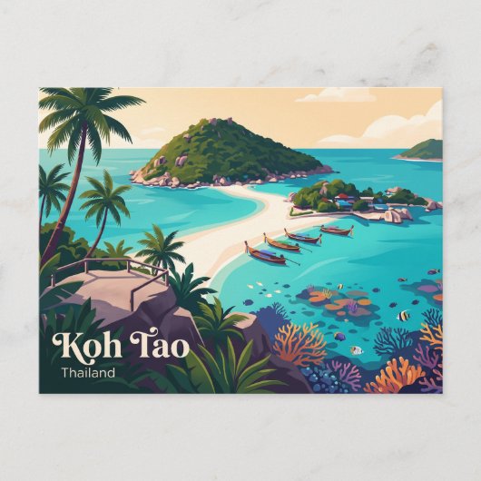 Koh Tao Thailand Briefkaart (Voorkant)
