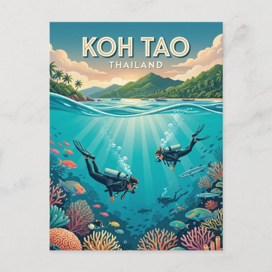 Koh Tao Thailand Briefkaart (Voorkant)