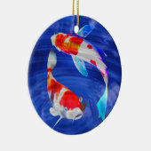 Kohaku Duo in de Deep Blue Pond Keramisch Ornament (Rechts)