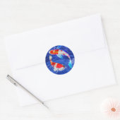 Kohaku Duo in de Deep Blue Pond Ronde Sticker (Envelop)