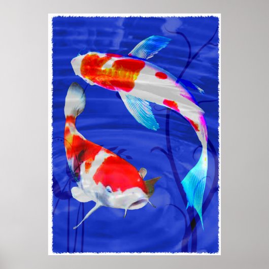 Kohaku Duo in Deep Blue Pond Poster (Voorkant)